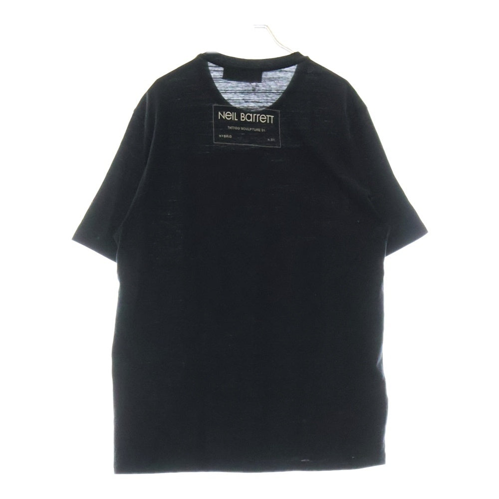 Neil Barrett(ニール バレット) 18SS TTOOED STATUE 半袖 Tシャツ カットソー ブラック PBJT359F G552S