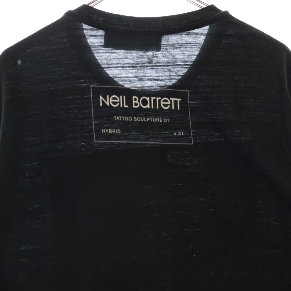 Neil Barrett(ニール バレット) 18SS TTOOED STATUE 半袖 Tシャツ カットソー ブラック PBJT359F G552S