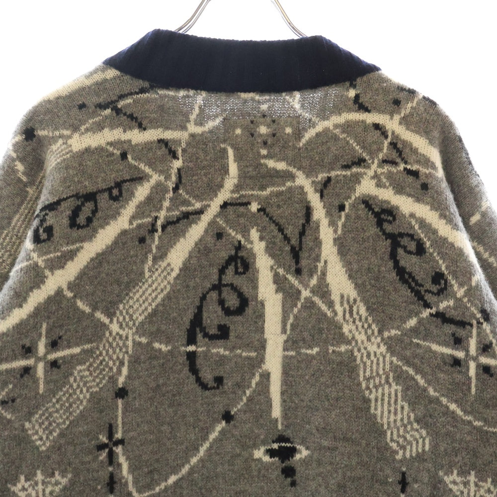 Sacai(サカイ) 20AW ×Dr.Woo ドクターウー ライダース ジップアップ ニットセーター グレイン 20-02341M