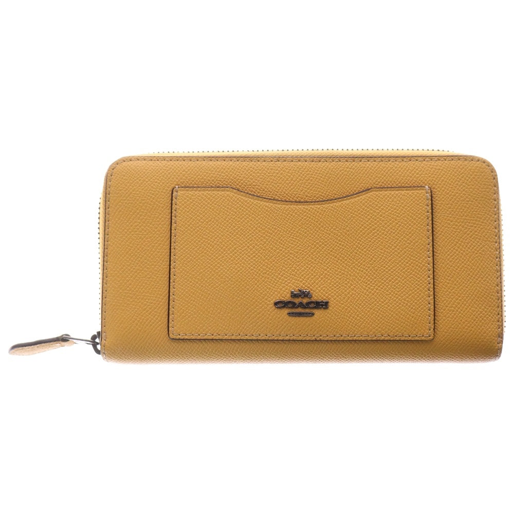 COACH(コーチ) ラウンドジップ レザー ロングウォレット 長財布 イエロー 54007 B2030