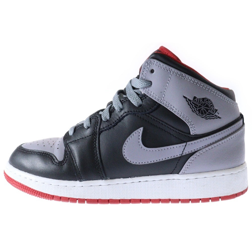 NIKE(ナイキ) AIR JORDAN 1 MID GS エアジョーダン1 ミッドカットスニーカー ブラック/グレー US6.5/24.5cm DQ8423-006 レディース