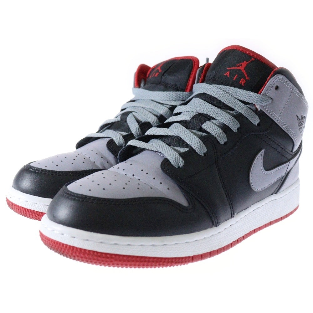 NIKE(ナイキ) AIR JORDAN 1 MID GS エアジョーダン1 ミッドカットスニーカー ブラック/グレー US6.5/24.5cm DQ8423-006 レディース