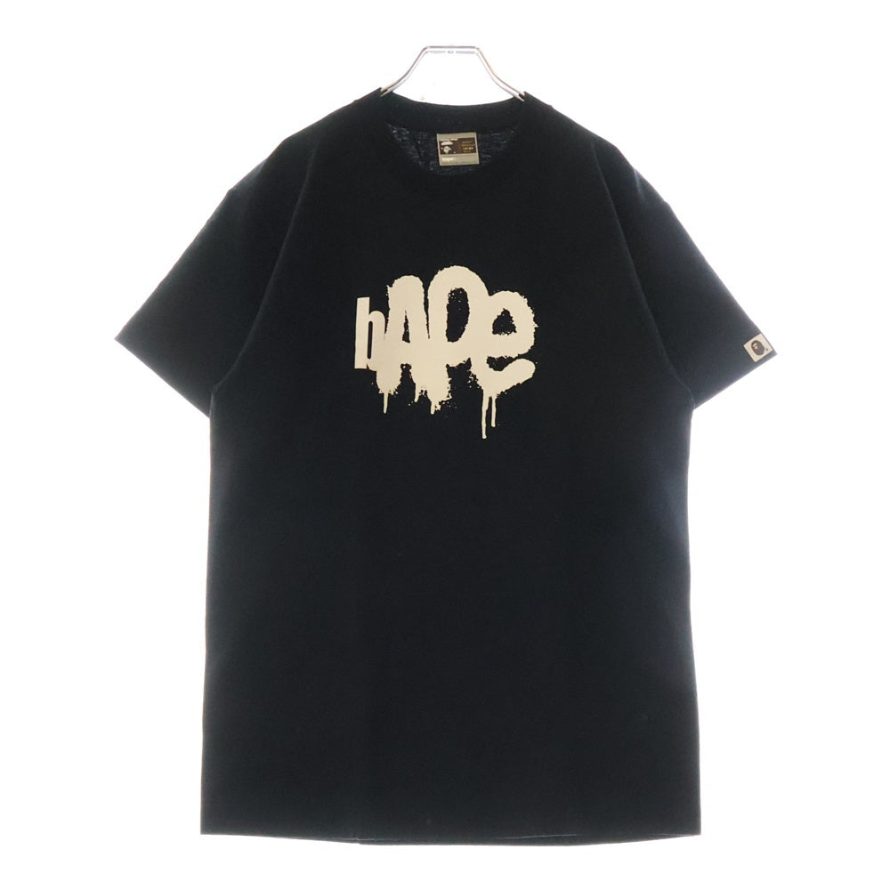 A BATHING APE(アベイシングエイプ) 90-00S フロントロゴプリント クルーネック 半袖Tシャツ カットソー ブラック
