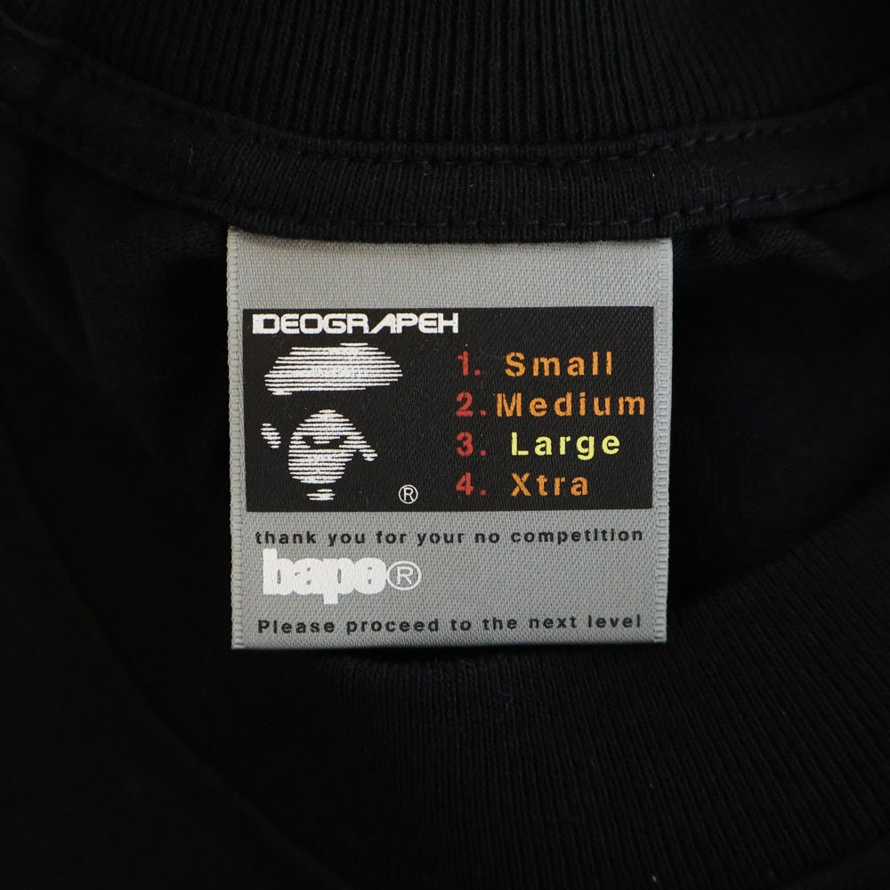 A BATHING APE(アベイシングエイプ) 90-00S フロントロゴプリント クルーネック 半袖Tシャツ カットソー ブラック