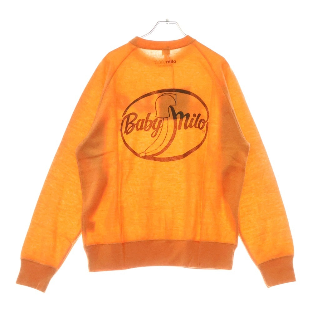 A BATHING APE(アベイシングエイプ) BABY MILO CREWNECK KNIT ベイビーマイロ 両面プリント クルーネック アクリルコットンニット セーター オレンジ