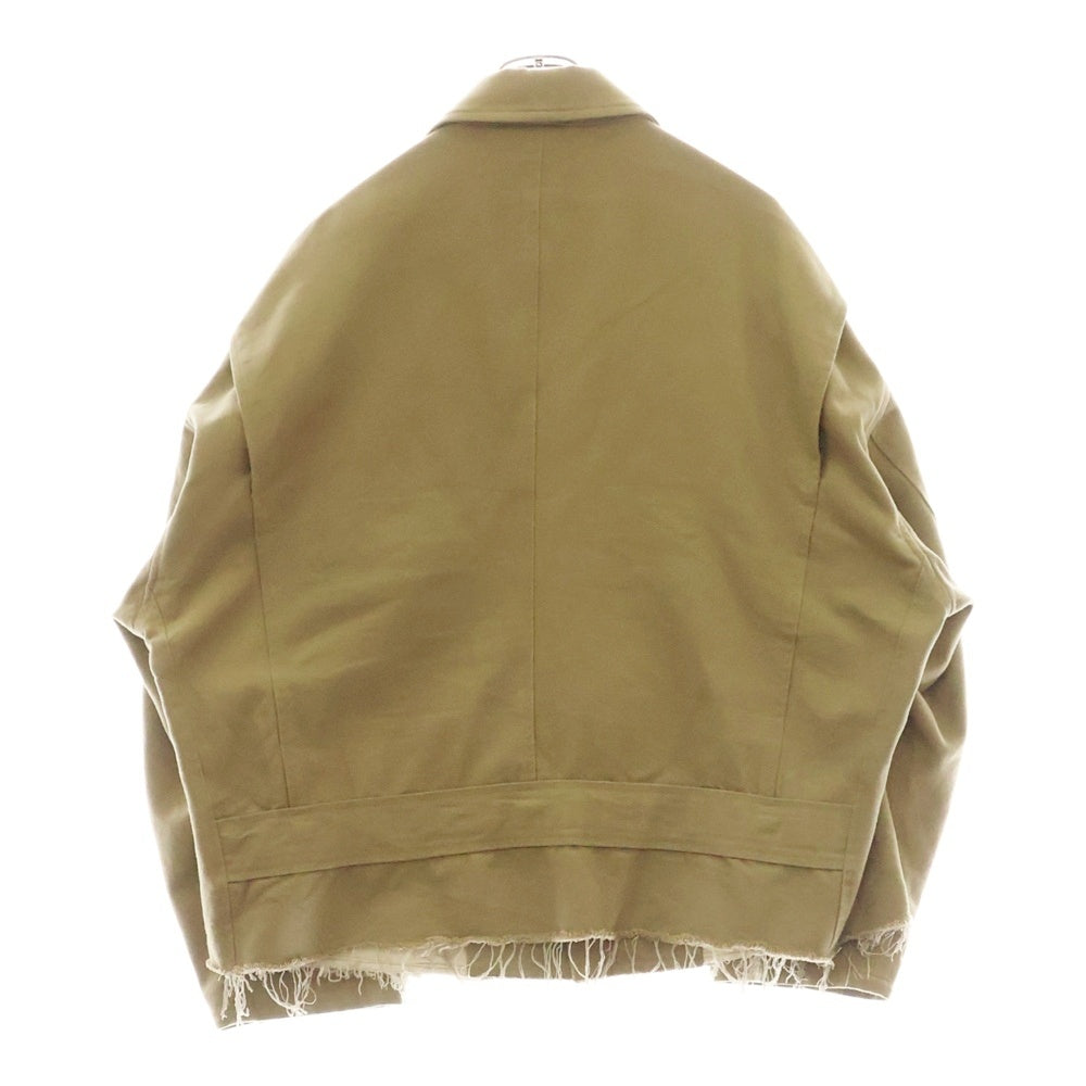 doublet(ダブレット) 21SS SILK CHINO CUT-OFF JACKET シルクチノ カットオフ 2Bテーラードジャケット ベージュ 21SS10JK39