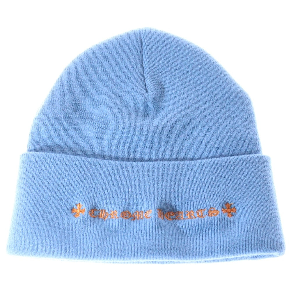 CHROME HEARTS(クロムハーツ) WATCH CAP 3 CH CRS NEON セメタリークロス刺繍 ビーニーキャップ帽子 ニットキャップ ブルー