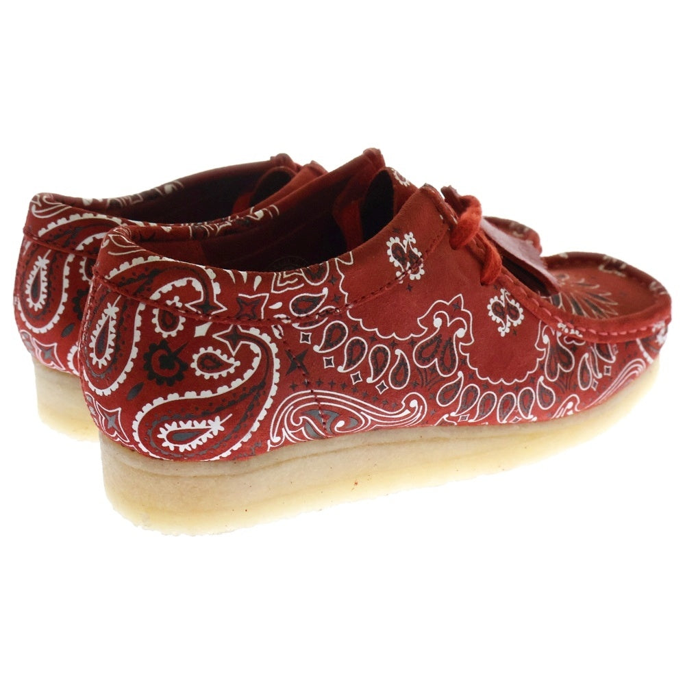 SUPREME(シュプリーム) 19SS ×Clarks Originals Bandana Wallabee クラークス オリジナル バンダナ ワラビー クレープソール ペイズリー柄 ローカットシューズ レッド