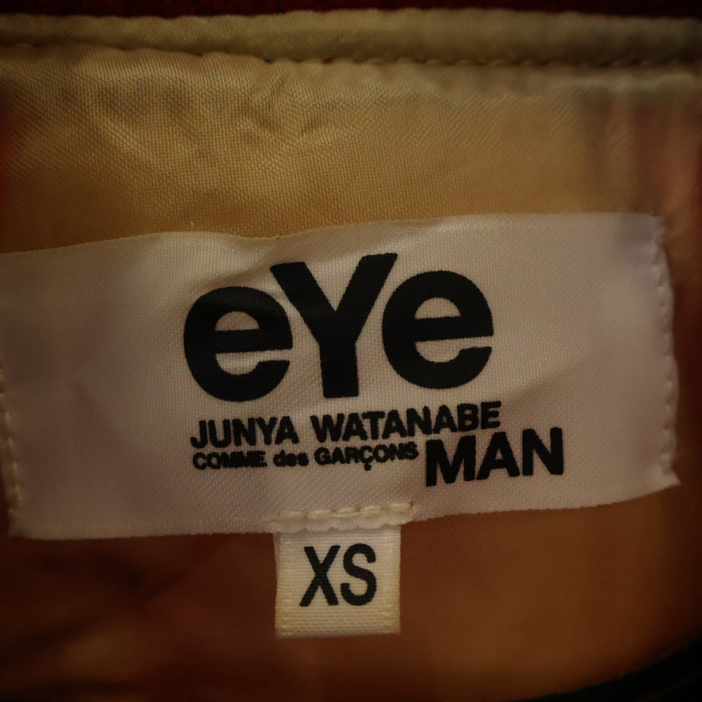 eYe COMME des GARCONS JUNYA WATANABE MAN(アイ コム デ ギャルソン ジュンヤ ワタナベ マン) AD2011×Johnson Leathers ジョンソンレザー レザー切替 ウール スタジアムジャンパー ブルゾン WH-J901