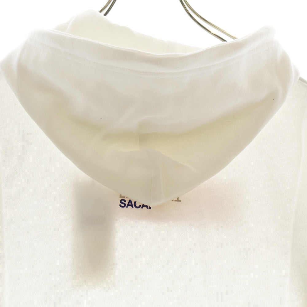 Sacai(サカイ) ×FRAGMENT DESIGN FRAGIL HOODIE フラグメントデザイン フラジールフーディー プルオーバーパーカー ホワイト 19-02026M