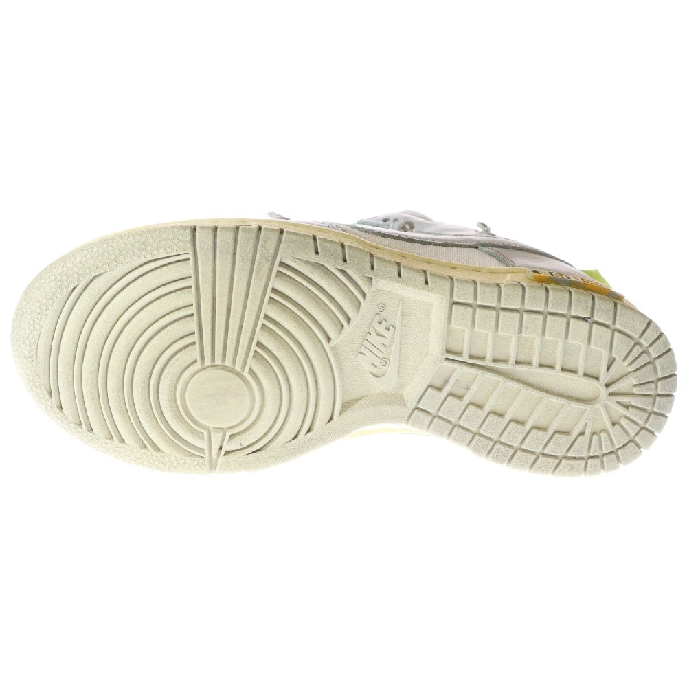 NIKE(ナイキ) ×OFF-WHITE DUNK LOW 1 OF 50 21 オフホワイト ダンク ローカットスニーカー ホワイト/グレー US5/23.5cm DM1602-100