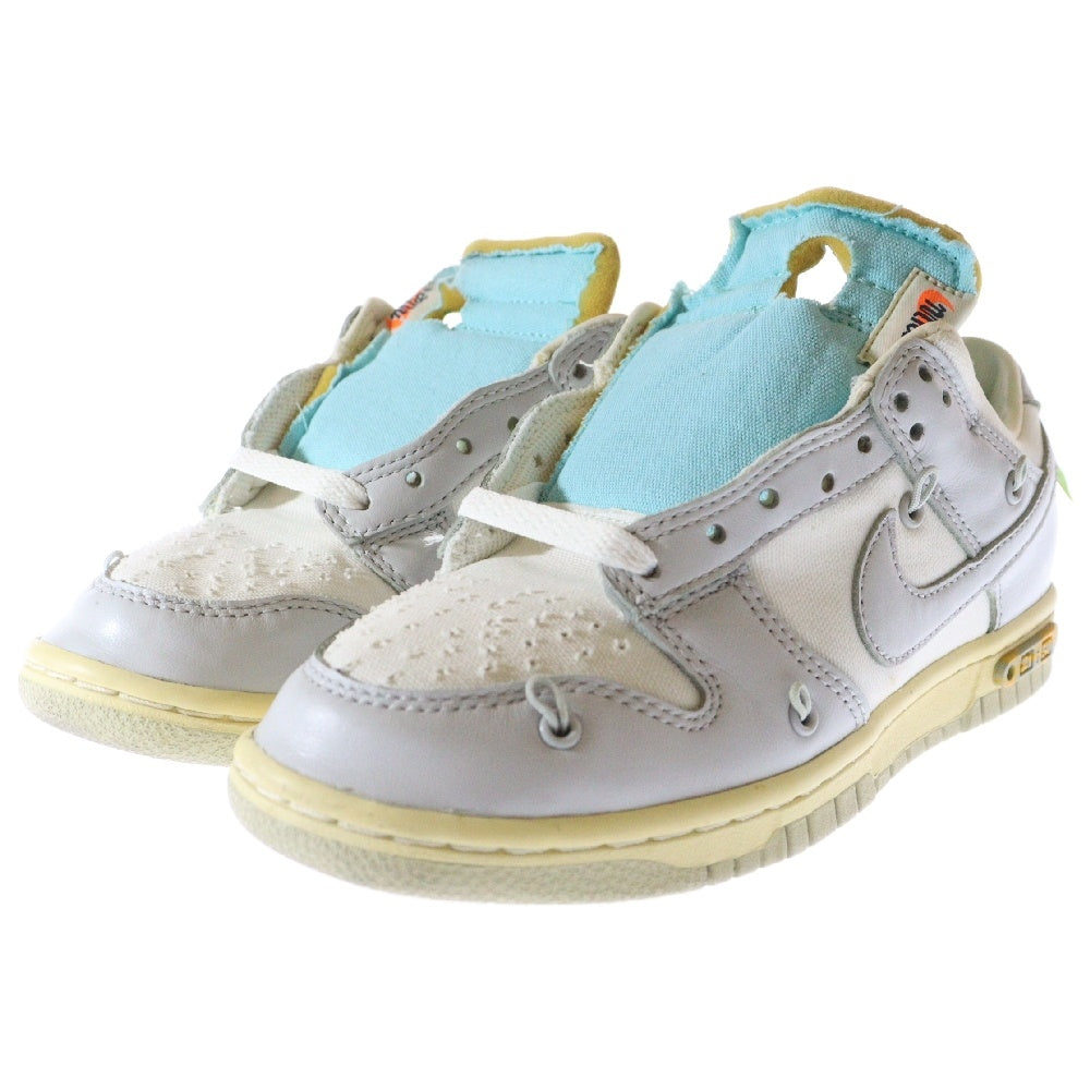 NIKE(ナイキ) ×OFF-WHITE DUNK LOW 1 OF 50 21 オフホワイト ダンク ローカットスニーカー ホワイト/グレー US5/23.5cm DM1602-100