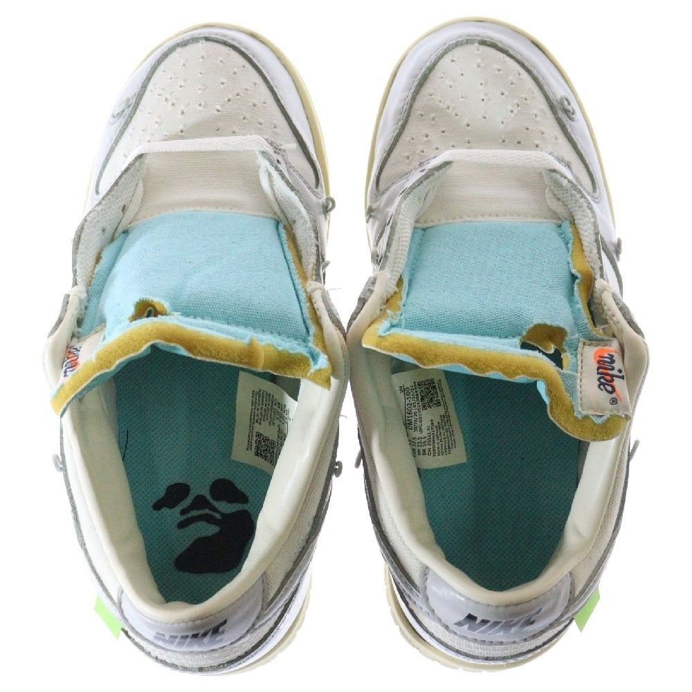 NIKE(ナイキ) ×OFF-WHITE DUNK LOW 1 OF 50 21 オフホワイト ダンク ローカットスニーカー ホワイト/グレー US5/23.5cm DM1602-100