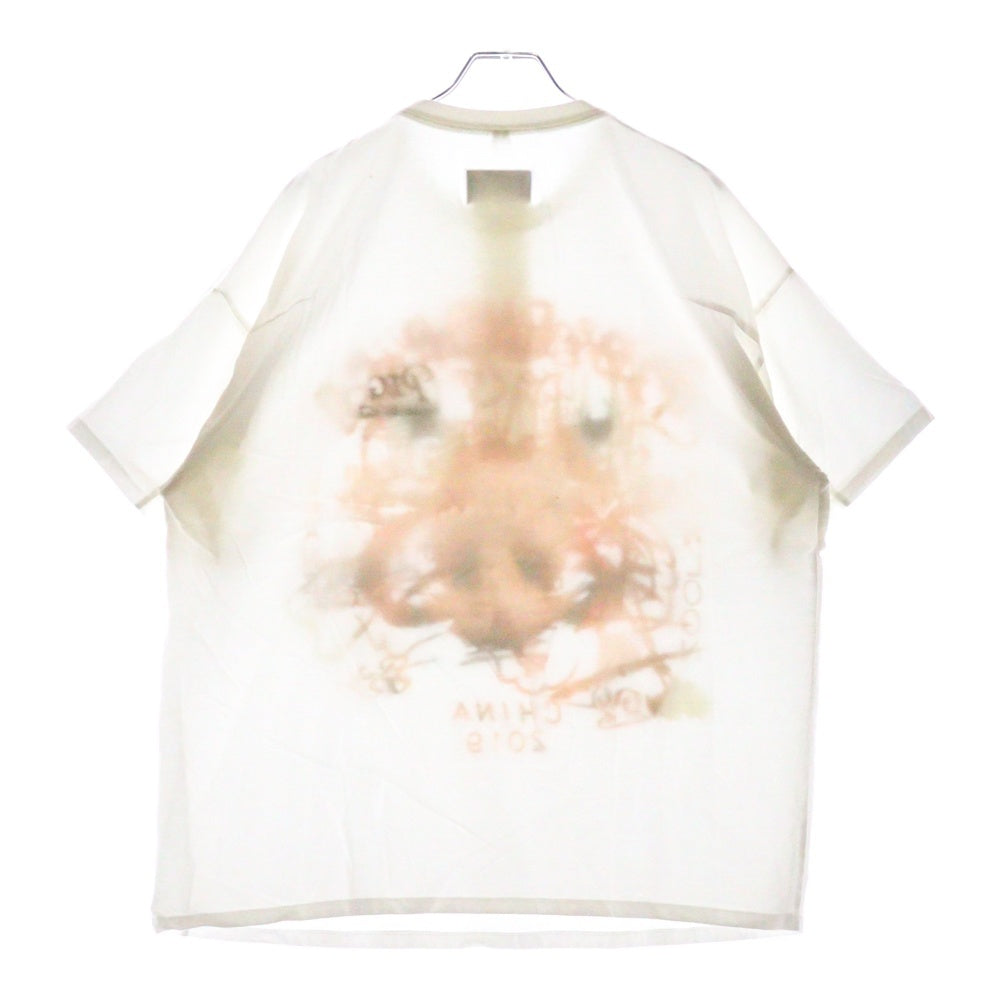 doublet(ダブレット) 19SS CHINESE NEW YEAR T-SHIRT チャイニーズニューイヤー グラフィックエンブロイダリー クルーネック半袖Tシャツ カットソー ホワイト 19SS32DSM03