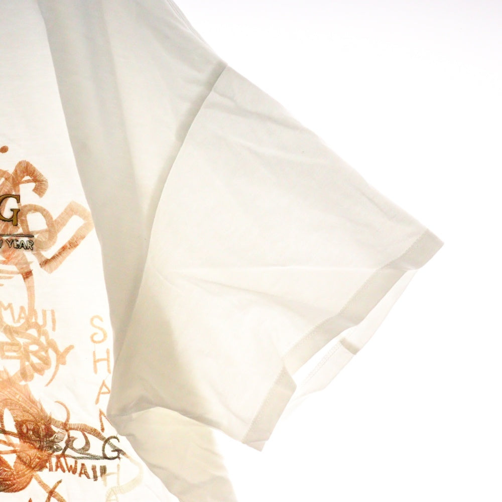 doublet(ダブレット) 19SS CHINESE NEW YEAR T-SHIRT チャイニーズニューイヤー グラフィックエンブロイダリー クルーネック半袖Tシャツ カットソー ホワイト 19SS32DSM03