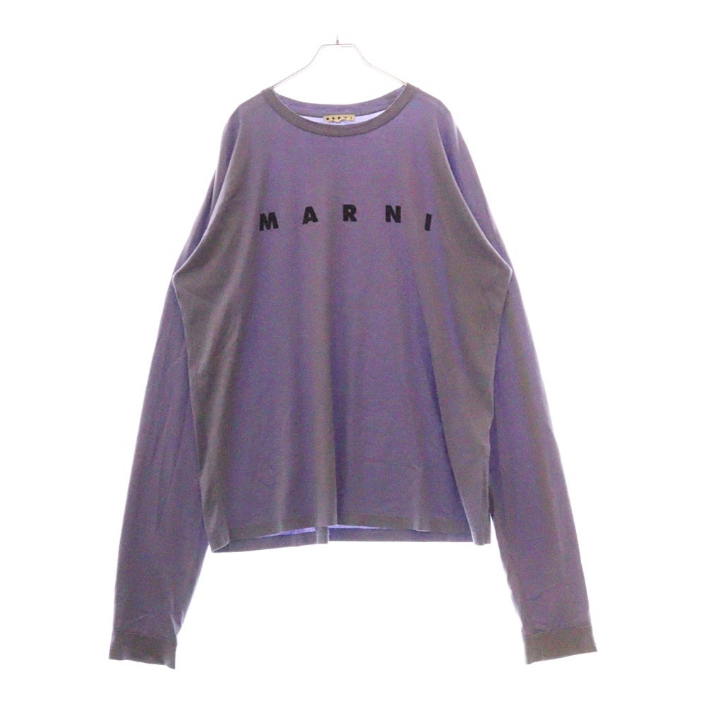 MARNI(マルニ) ロゴプリント ロングスリーブカットソー 長袖Tシャツ ブルー HUMU0169P0