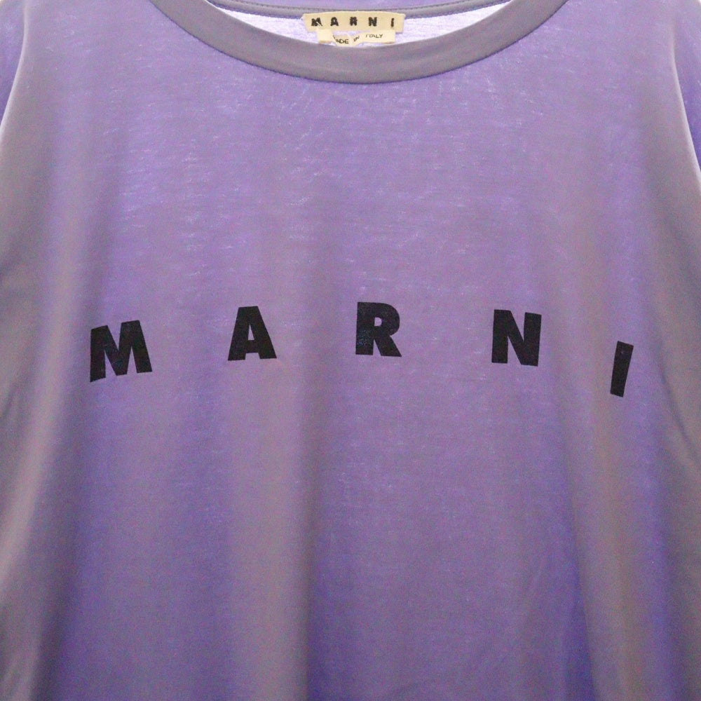MARNI(マルニ) ロゴプリント ロングスリーブカットソー 長袖Tシャツ ブルー HUMU0169P0