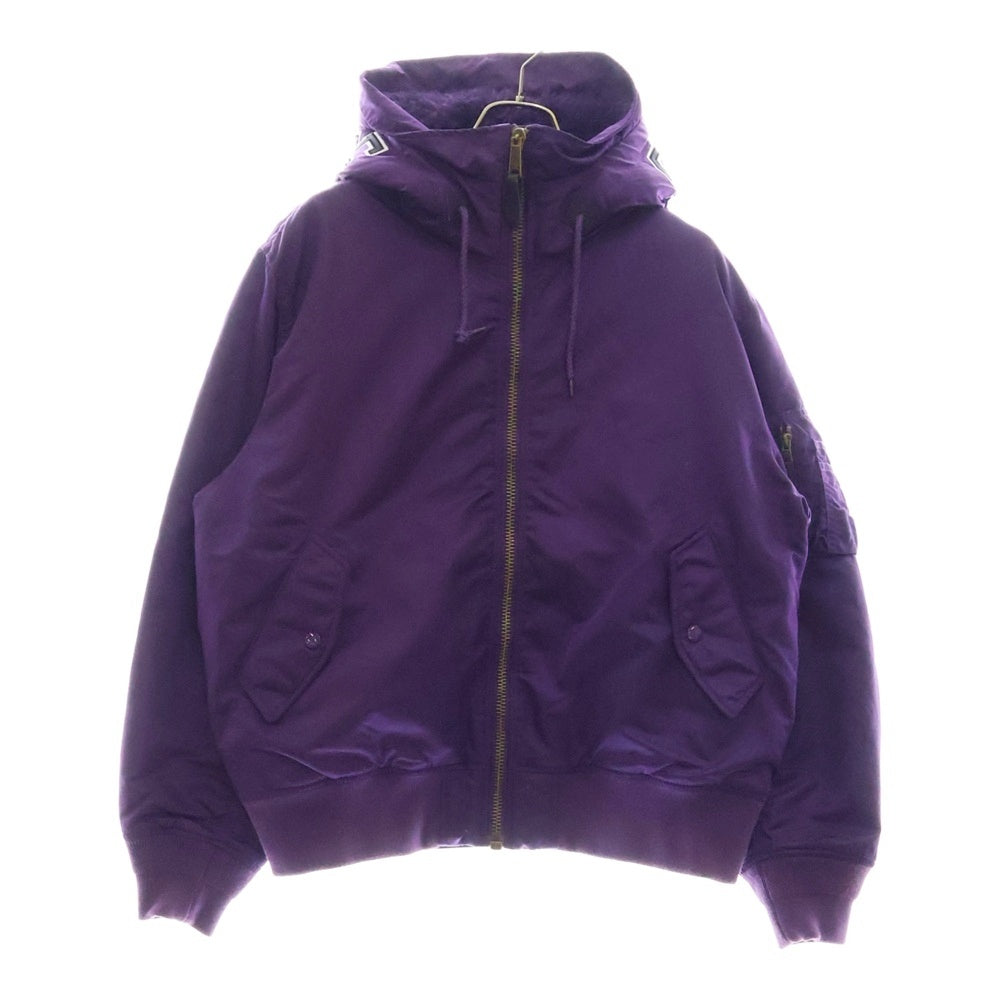 SUPREME(シュプリーム) 21AW Hooded MA-1 リバーシブル フード付き ジップアップ ボンバージャケット パープル/オレンジ