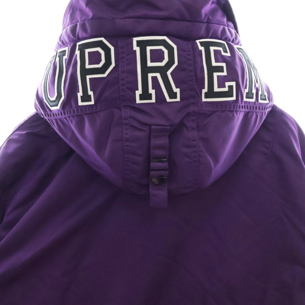 SUPREME(シュプリーム) 21AW Hooded MA-1 リバーシブル フード付き ジップアップ ボンバージャケット パープル/オレンジ