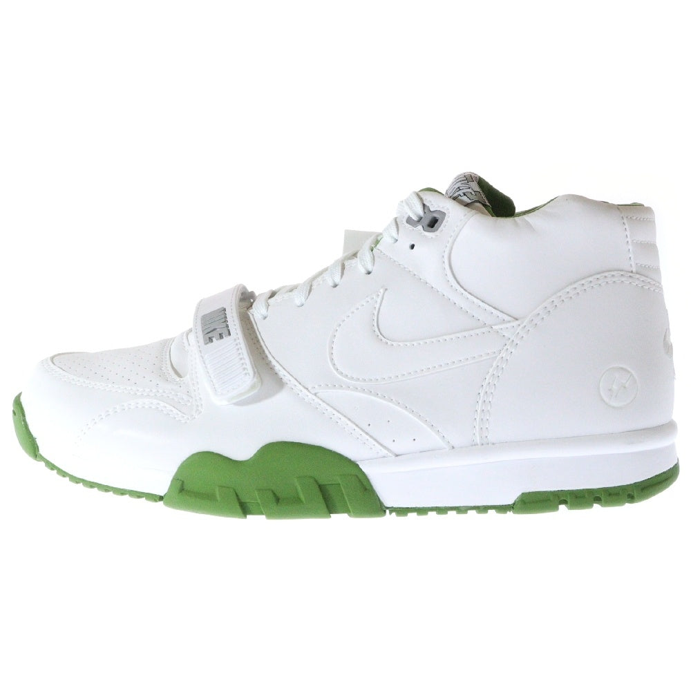 NIKE(ナイキ) 【観賞用 2015年製】×FRAGMENT DESIGN AIR TRAINER 1 MID SP フラグメントデザイン エアトレーナー ミッドカットレザースニーカー ホワイト グリーン US12/30cm 806942-113