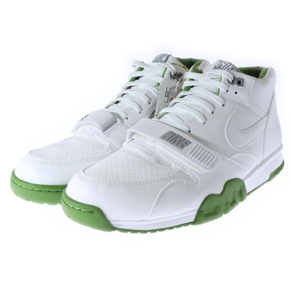 NIKE(ナイキ) 【観賞用 2015年製】×FRAGMENT DESIGN AIR TRAINER 1 MID SP フラグメントデザイン エアトレーナー ミッドカットレザースニーカー ホワイト グリーン US12/30cm 806942-113