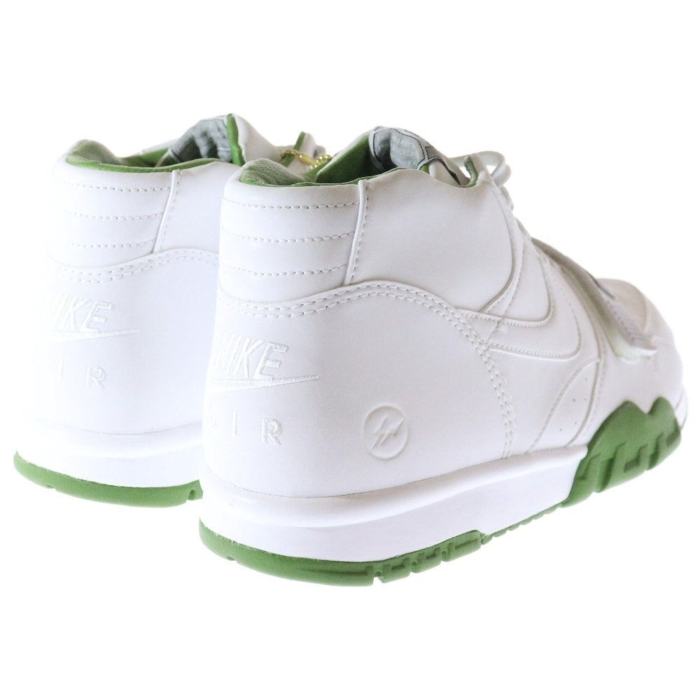 NIKE(ナイキ) 【観賞用 2015年製】×FRAGMENT DESIGN AIR TRAINER 1 MID SP フラグメントデザイン エアトレーナー ミッドカットレザースニーカー ホワイト グリーン US12/30cm 806942-113
