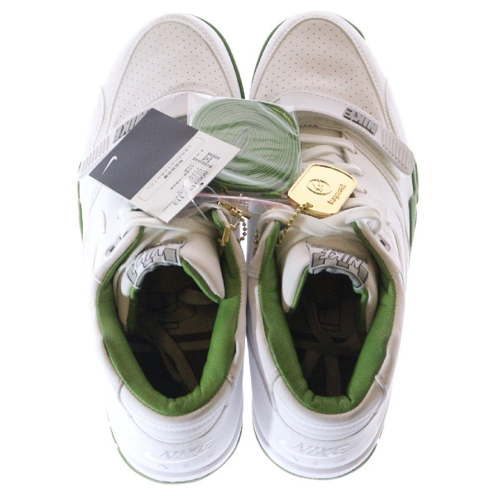NIKE(ナイキ) 【観賞用 2015年製】×FRAGMENT DESIGN AIR TRAINER 1 MID SP フラグメントデザイン エアトレーナー ミッドカットレザースニーカー ホワイト グリーン US12/30cm 806942-113