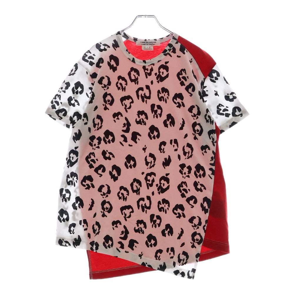 COMME des GARCONS COMME des GARCONS(コムデギャルソンコムデギャルソン) 23SS AD2022 Rosie McGuinness ロージー マグギネス 切替 クルーネック 半袖Tシャツ カットソー ホワイト/レッド RK-T010
