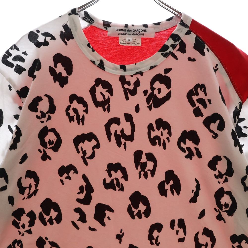 COMME des GARCONS COMME des GARCONS(コムデギャルソンコムデギャルソン) 23SS AD2022 Rosie McGuinness ロージー マグギネス 切替 クルーネック 半袖Tシャツ カットソー ホワイト/レッド RK-T010