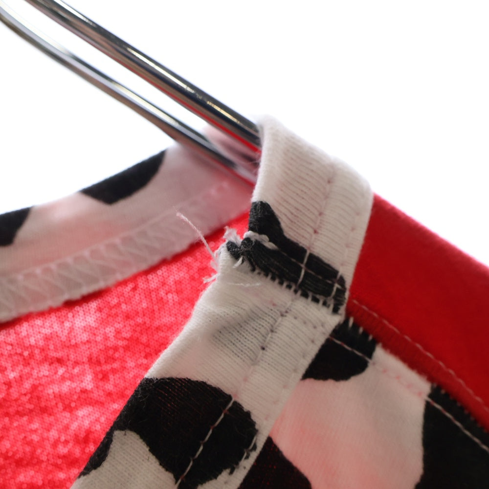 COMME des GARCONS COMME des GARCONS(コムデギャルソンコムデギャルソン) 23SS AD2022 Rosie McGuinness ロージー マグギネス 切替 クルーネック 半袖Tシャツ カットソー ホワイト/レッド RK-T010