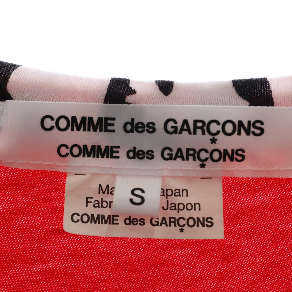 COMME des GARCONS COMME des GARCONS(コムデギャルソンコムデギャルソン) 23SS AD2022 Rosie McGuinness ロージー マグギネス 切替 クルーネック 半袖Tシャツ カットソー ホワイト/レッド RK-T010