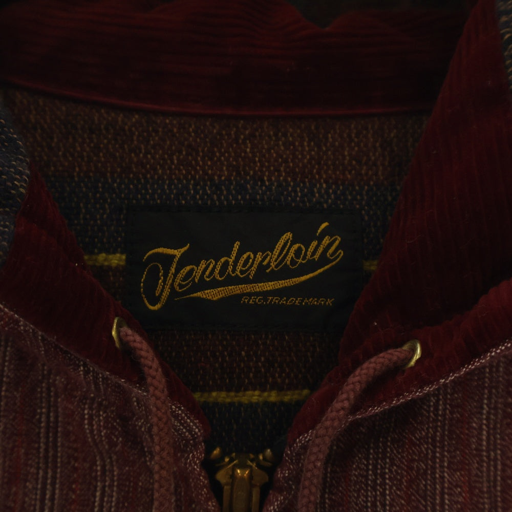 TENDERLOIN(テンダーロイン) T-COVERT HOODED ブランケットライナー フーデッド コットン ジップアップジャケット レッド