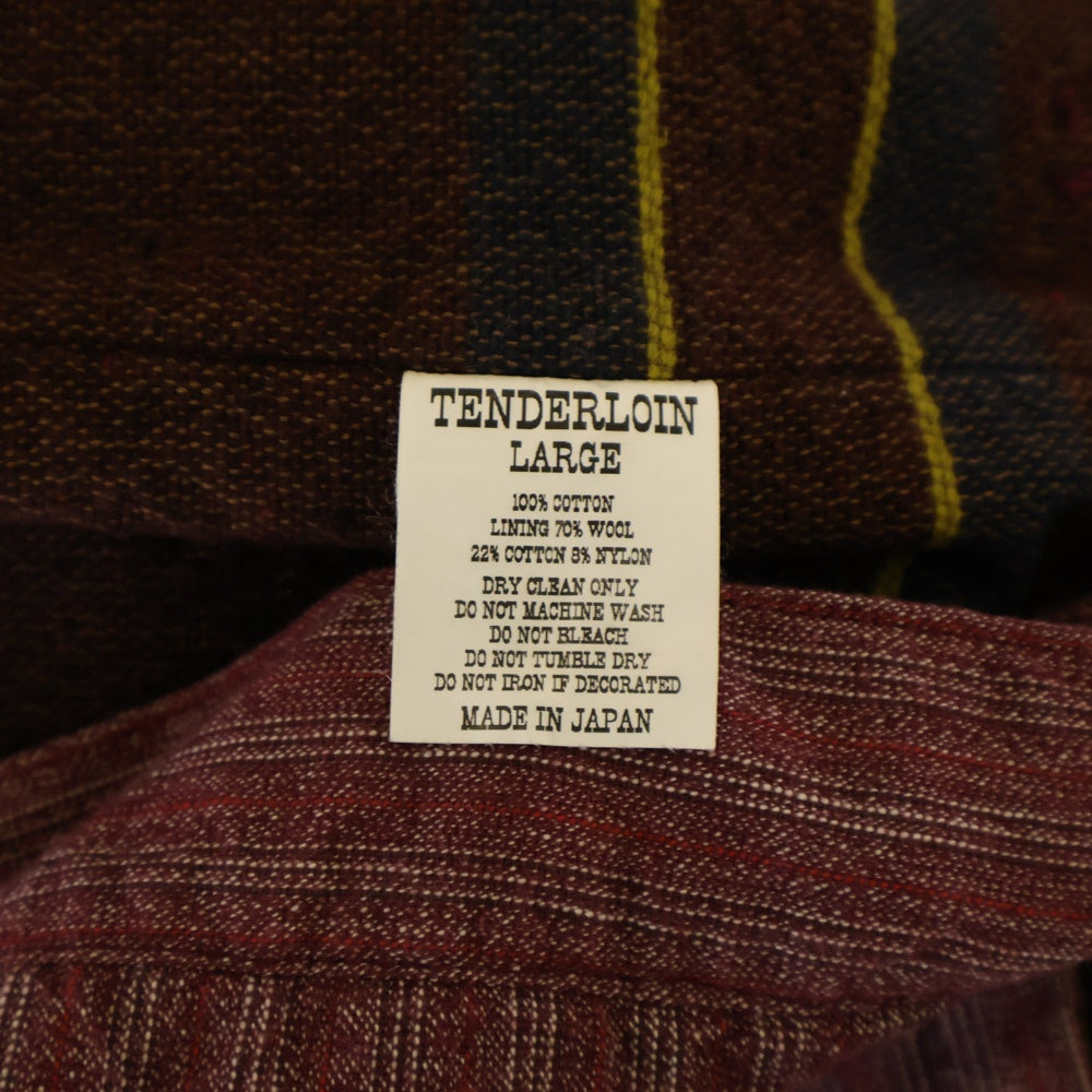 TENDERLOIN(テンダーロイン) T-COVERT HOODED ブランケットライナー フーデッド コットン ジップアップジャケット レッド