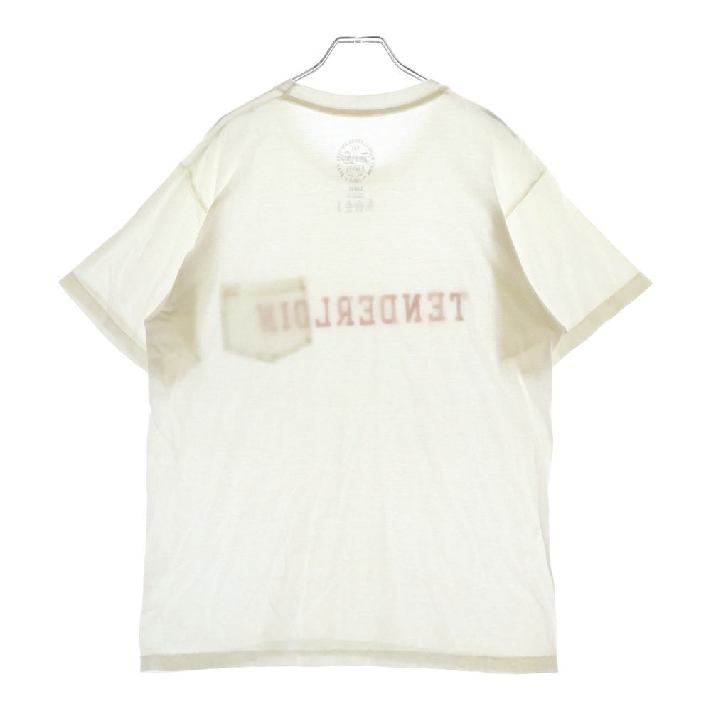 TENDERLOIN(テンダーロイン) 1ポケット ロゴプリント ショートスリーブカットソー 半袖Tシャツ ホワイト