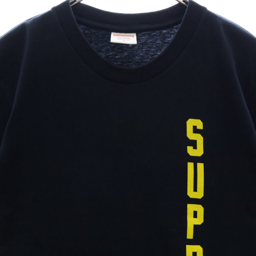 SUPREME(シュプリーム) 15SS ×THRASHER Flame Logo Tee スラッシャー フレイム ロゴプリントTシャツ 半袖カットソー ネイビー