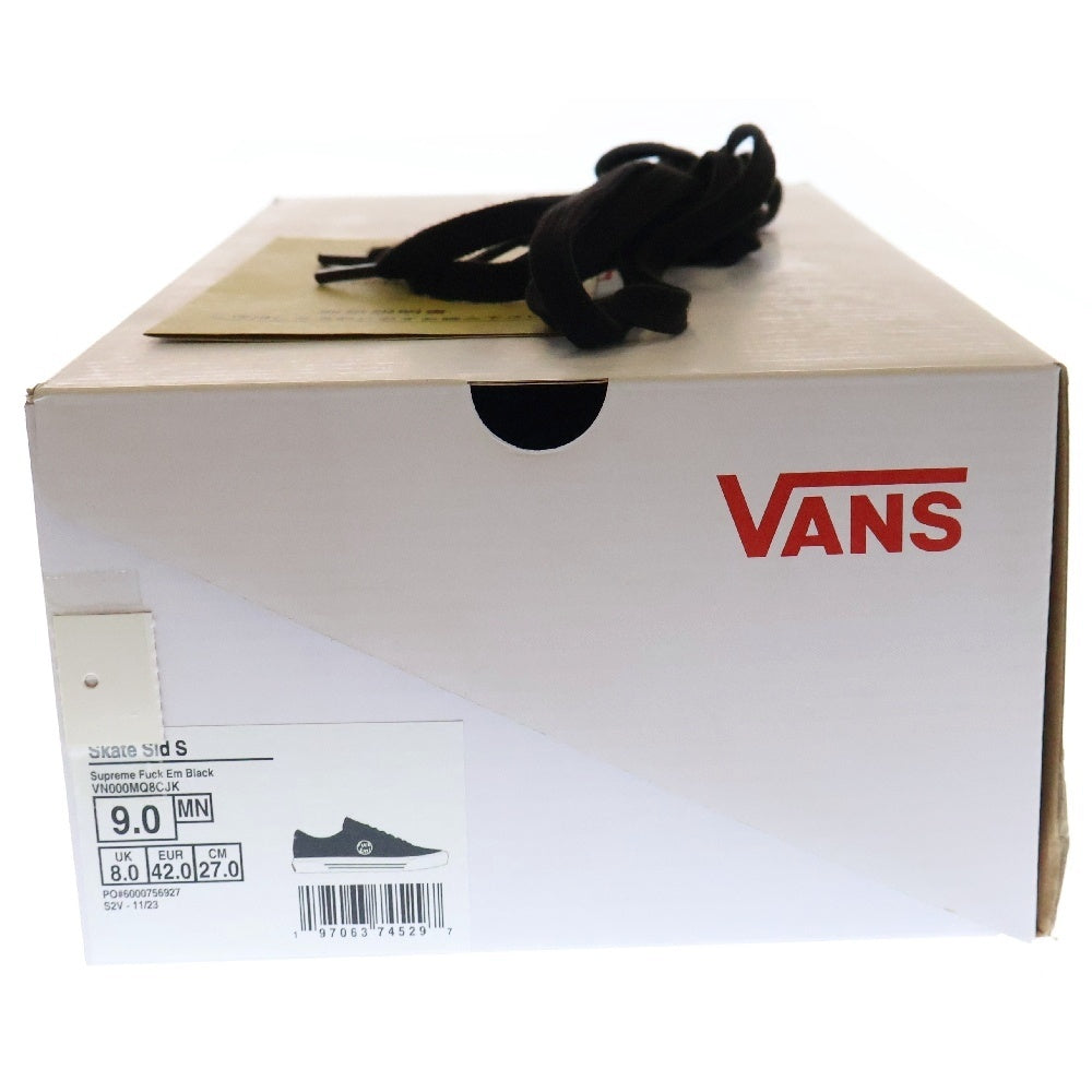 SUPREME(シュプリーム) 24SS ×VANS Sid Fuck Em バンズ スケート シド スエードローカットスニーカー ブラック US9/27cm VN000MQ8CJK