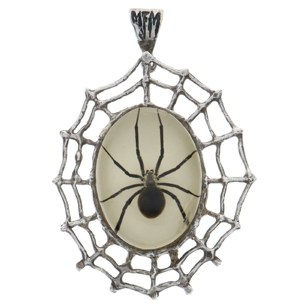 MFM(エムエフエム) LARGE OVAL PENDANT NECKLACE ラージ オーバル スパイダー ペンダントトップ ネックレス ホワイト/シルバー