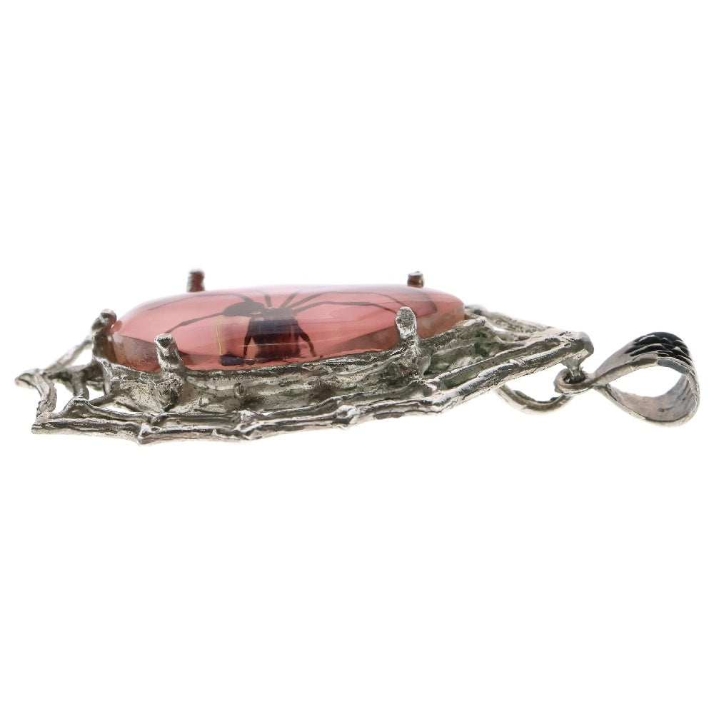 MFM(エムエフエム) LARGE TEAR DROP PENDANT NECKLACE ラージ ティアドロップ スパイダー ペンダントトップ ネックレス ピンク/シルバー