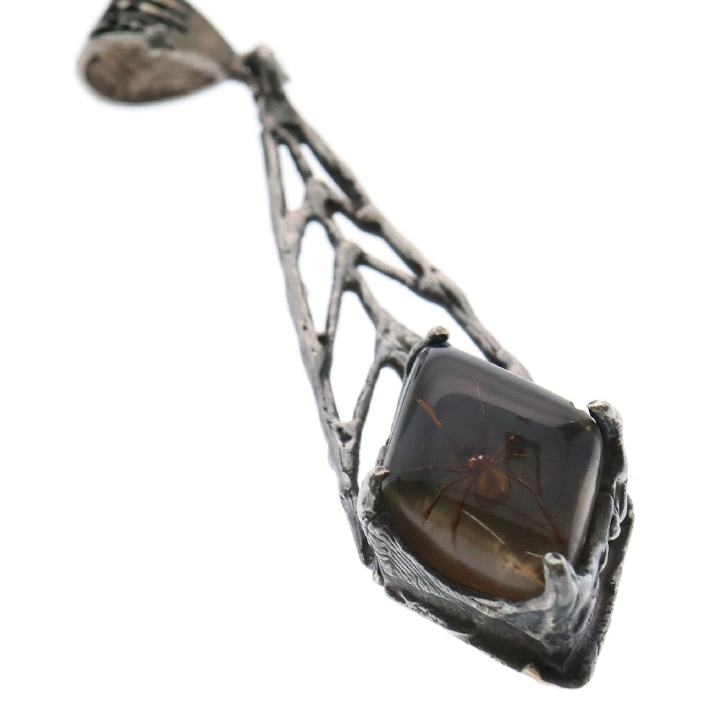 MFM(エムエフエム) DIA WEB PENDANT NECKLACE ダイヤ スパイダー ウェブ ペンダントトップ ネックレス ブラウン/シルバー