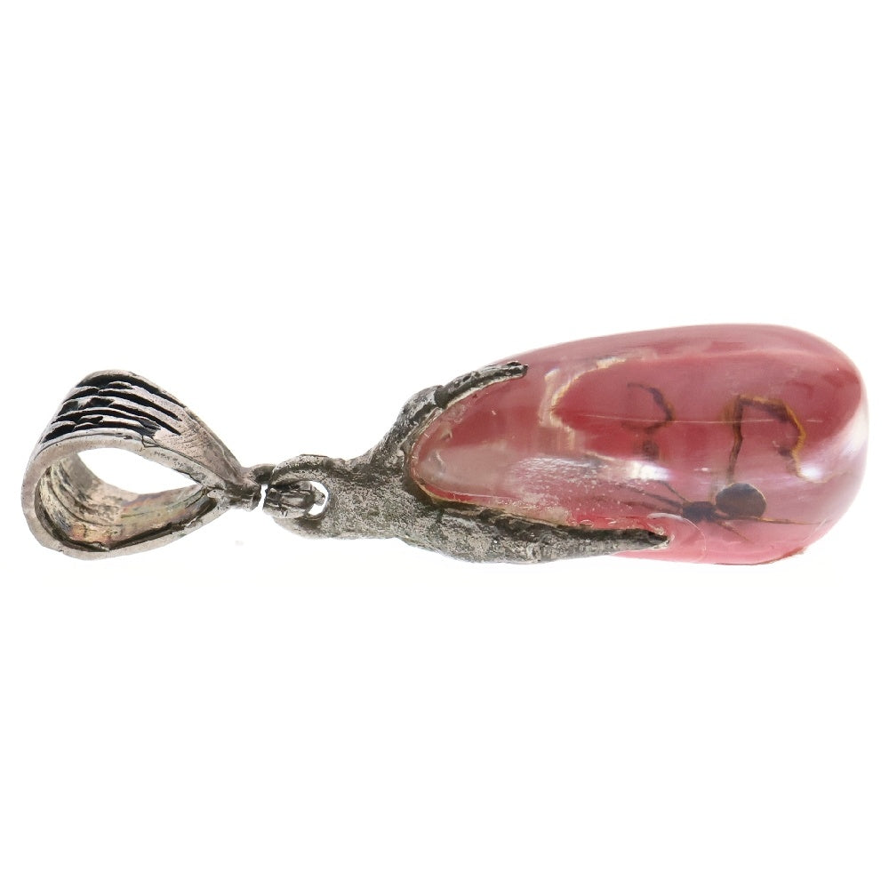 MFM(エムエフエム) TEAR DROP PENDANT NECKLACE ティアドロップ スパイダー ペンダントトップ ネックレス ピンク/シルバー