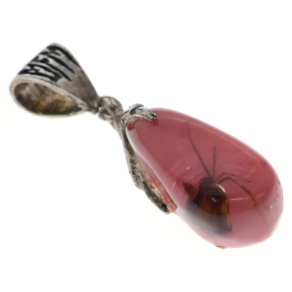 MFM(エムエフエム) TEAR DROP PENDANT NECKLACE ティアドロップ スパイダー ペンダントトップ ネックレス ピンク/シルバー