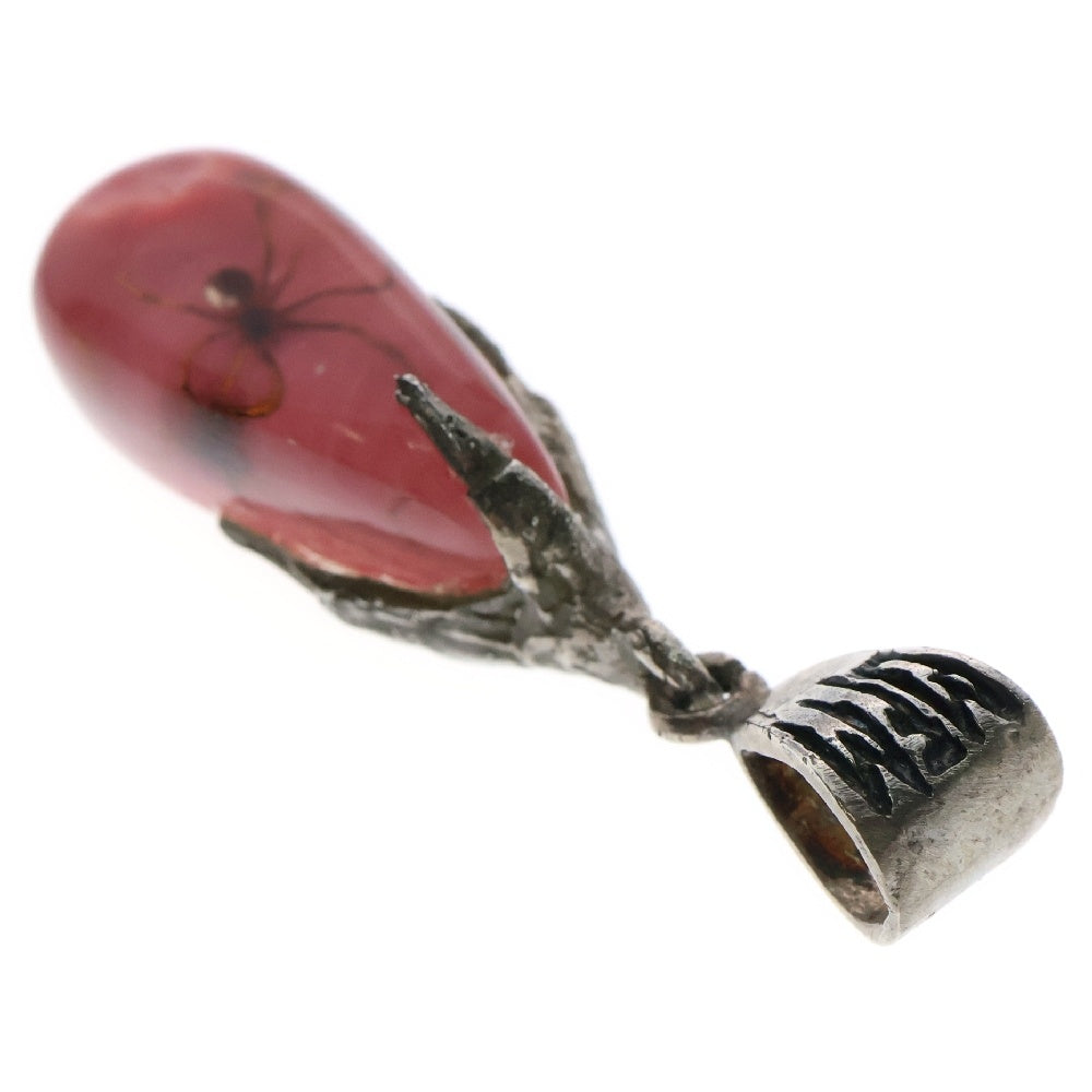 MFM(エムエフエム) TEAR DROP PENDANT NECKLACE ティアドロップ スパイダー ペンダントトップ ネックレス ピンク/シルバー