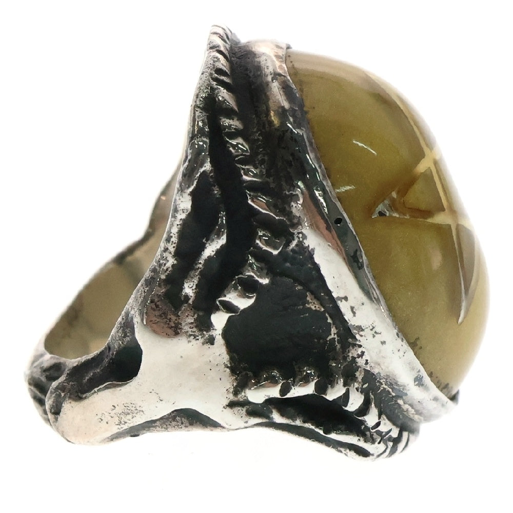 ALEX STREETER(アレックスストリーター) Angel Heart Ring エンジェルハート ゴールドスター バルティックアンバー リング 指輪 13号 イエロー/シルバー