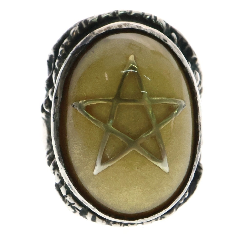 ALEX STREETER(アレックスストリーター) Angel Heart Ring エンジェルハート ゴールドスター バルティックアンバー リング 指輪 13号 イエロー/シルバー