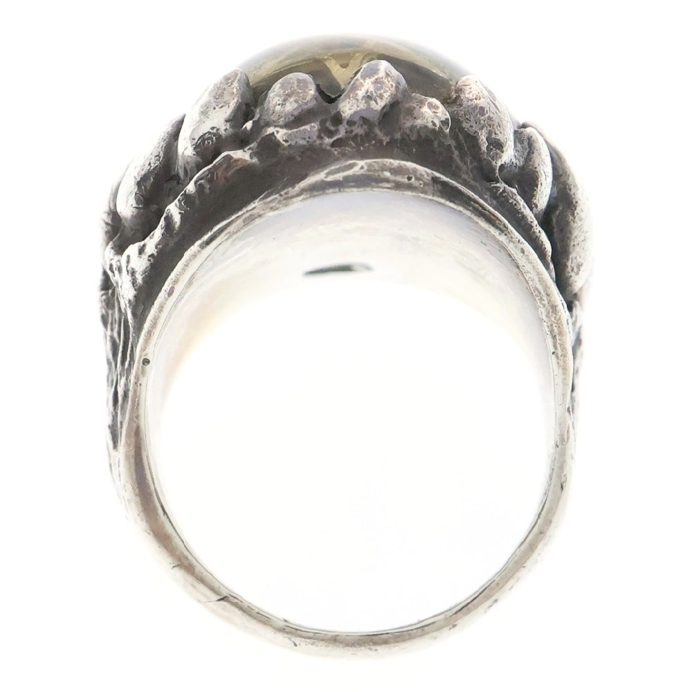 ALEX STREETER(アレックスストリーター) Dragon Tooth Ring Dome in Skull ドラゴントゥース ドームインスカル ゴールドスター リング 指輪 10号 オリーブ/シルバー