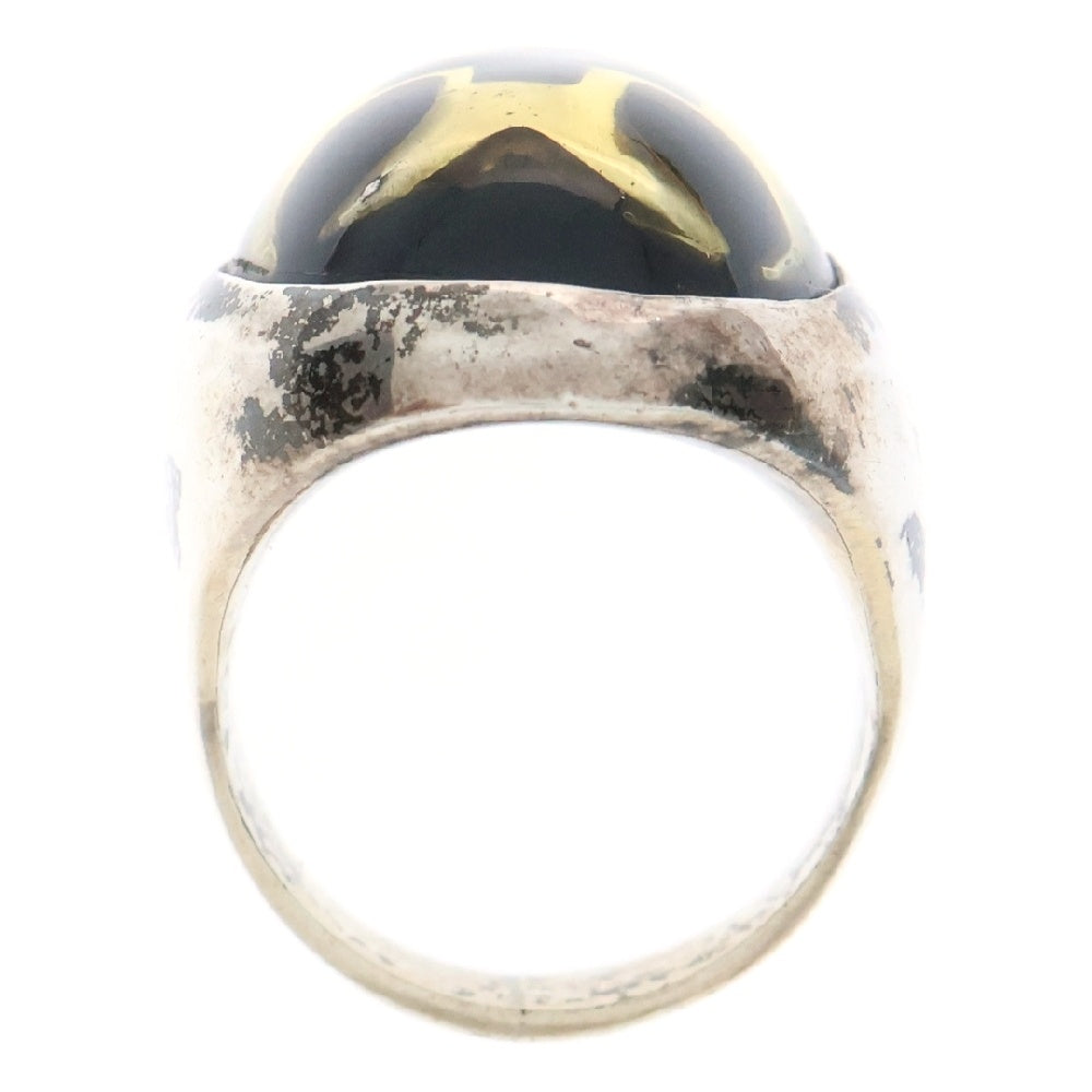 ALEX STREETER(アレックスストリーター) Crusader Cross Ring クルセーダー ゴールドクロス リング 指輪 13号 ブラック/シルバー