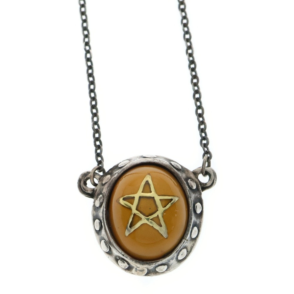 ALEX STREETER(アレックスストリーター) Angel Heart Necklace エンジェルハート ゴールドスター ネックレス ペンダント イエロー/シルバー