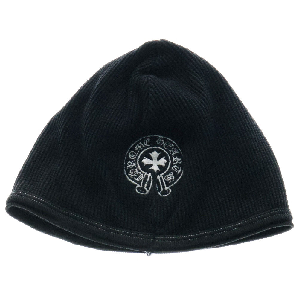 CHROME HEARTS(クロムハーツ) × 氷室京介 OLD オールド フロントホースシュー刺繍 サーマルニット帽 ビーニー キャップ ブラック