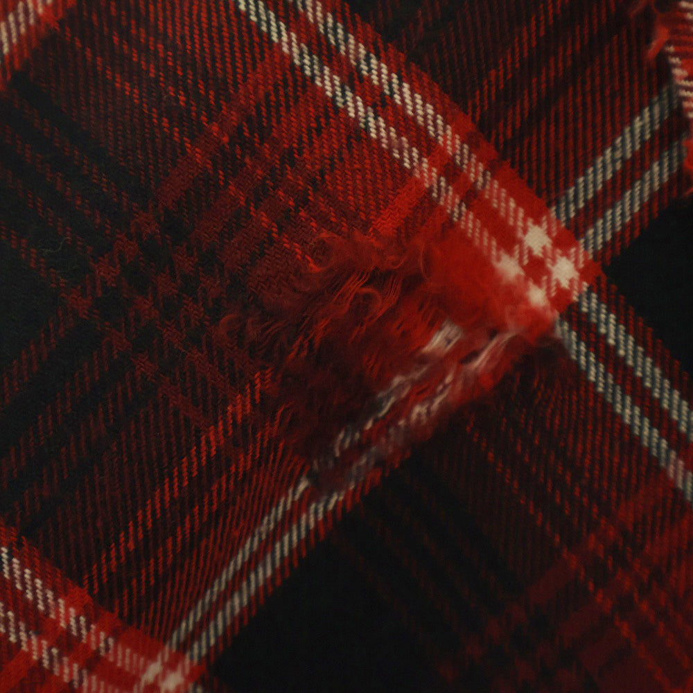 Rafu(ラフ) 23SS WESTERN SHIRTS ダメージ加工 チェック柄 長袖 ウエスタンシャツ レッド RAFU-002-23-01