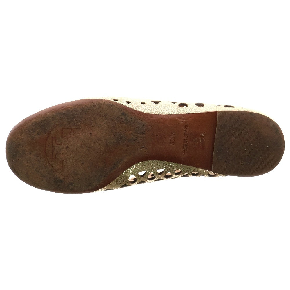 TORY BURCH(トリー バーチ) ロゴモチーフ レザー フラット バレエシューズ レディース ゴールド 7932103001